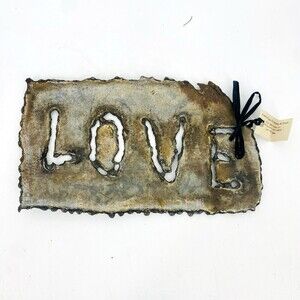 Rustic Rusty Metal Love Sign 10x6 Wall Decor Farmhouse Primitive Art